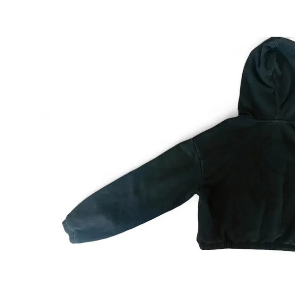 Vans Women's Black Cropped Pullover Hoodie Drawstrings Size Medium - Picture 9 of 10